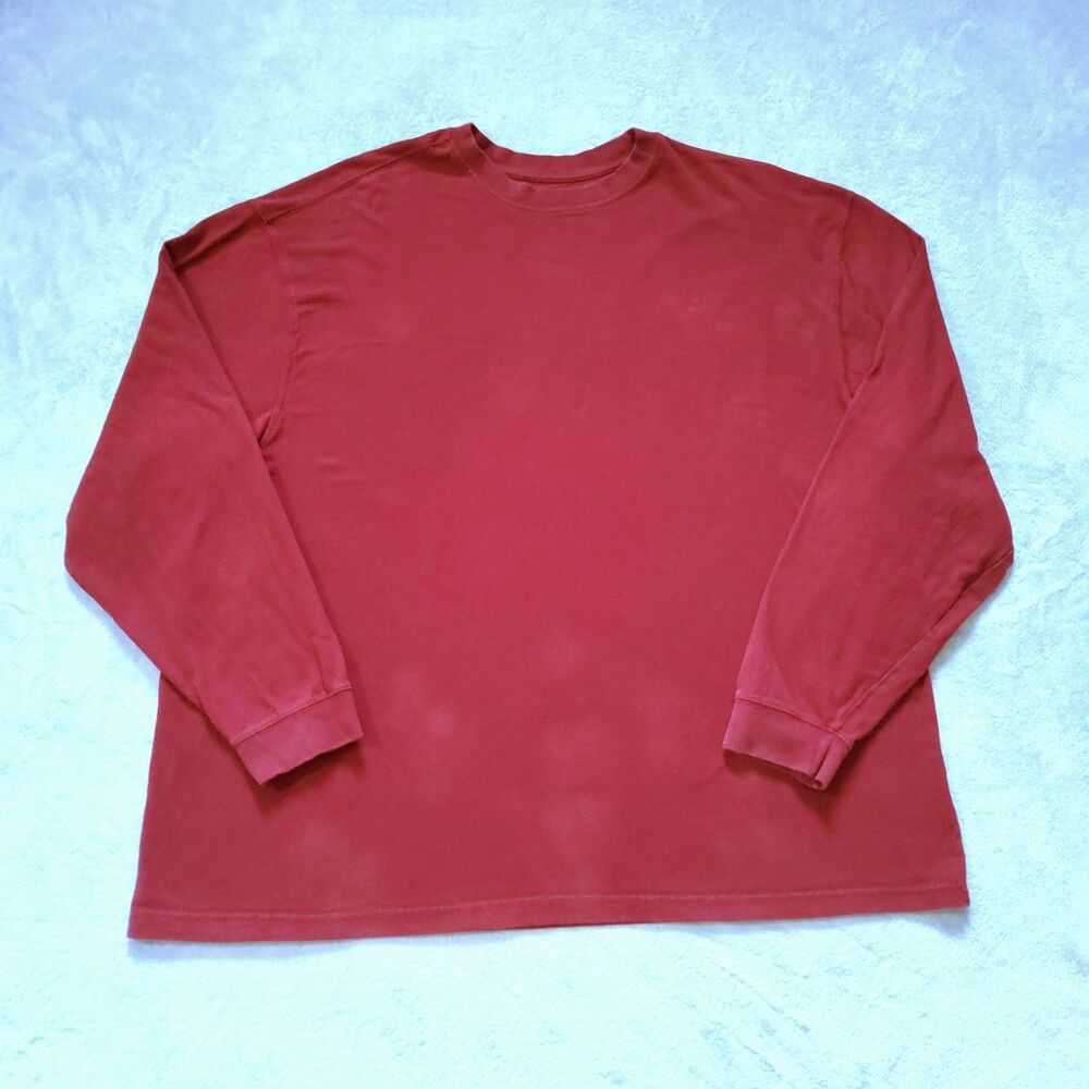 Vintage Puritan Mens 3XL Solid Long Sleeve Crewneck Pullover T-Shirt 100 Cotton